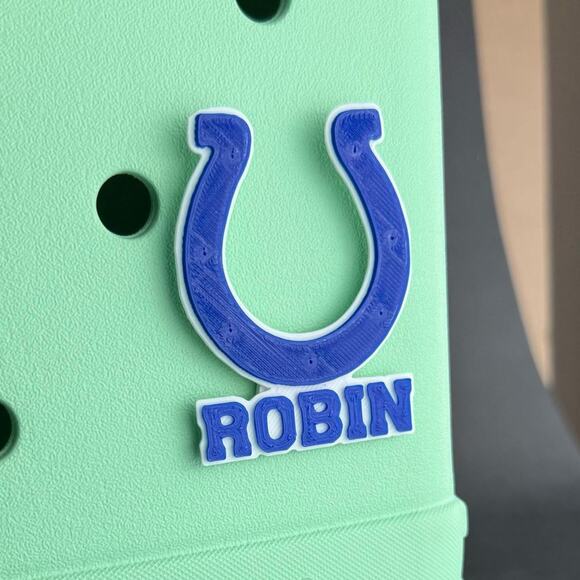 Personalized Indianapolis Colts Bogg Bag Name Tag, Colts Bogg Bag Charms - Picture 1 of 6